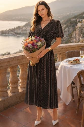 Image of Sissyaki Velvet Maxi Dress Fall Wedding Guest Dress 2026