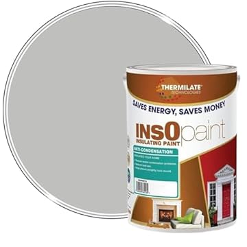 InsOpaint Advance Energy Saving Paint Dove Grey 5L – Tough Acrylic Emulsion for Walls & Ceilings – Weatherproof, Anti Condensation & Mould Resistant – Eco-Friendly Thermal Insulation Coating