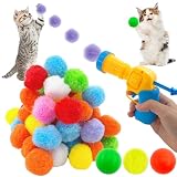 Lets Joy Katzenspielzeug, Katzenspielzeug Ball, Interaktives Launch Training Katzen Spielzeug, Interaktives Katzenspielzeug, Katzen Ball Launcher, Geräuschloser Stretch Ball