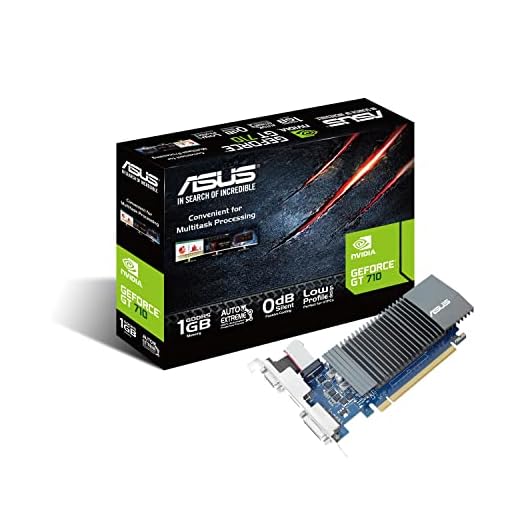 ASUS Nvidia GeForce GT710-SL-1GD5 grafikkort (1 GB DDR5-minne, 0 db-kylning, 1 x VGA, 1 x DVI, 1 x HDMI)