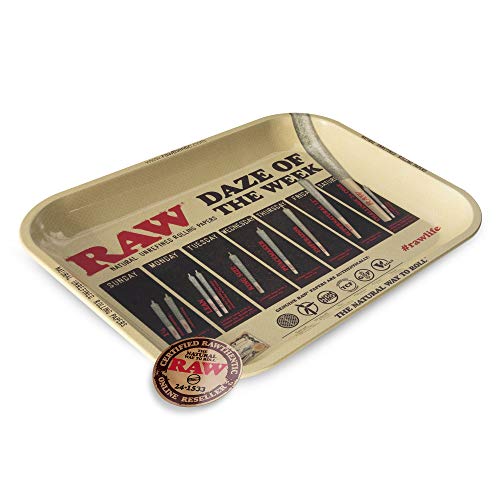 RAW Daze of The Week Rolling Tray | Size - Large | Daily Guide to RAWk On - Image 2
