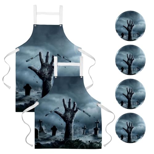 Tablier de serveuse zombie pour bar et bistrot avec broches pratiques