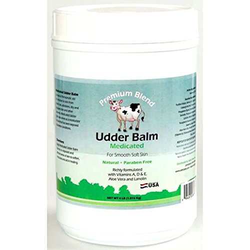 Premium Blend Medicated Udder Balm w/ Menthol Aloe Vera, Lanolin - Paraben Free - 4 Lb - MADE IN USA