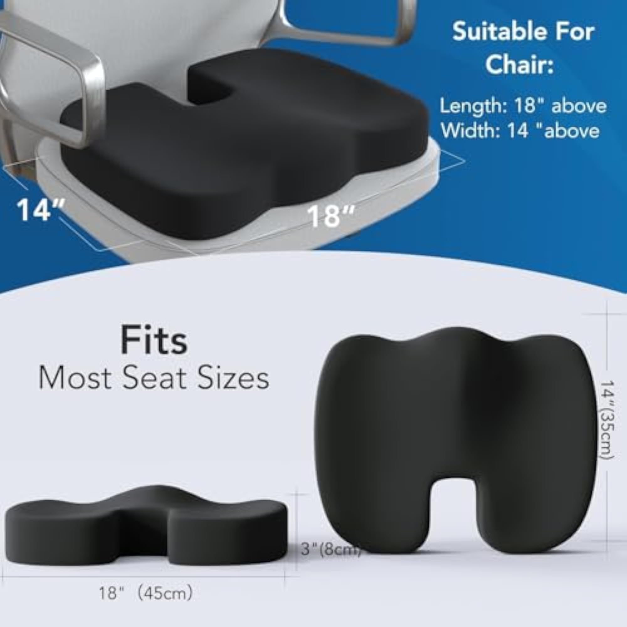 Orthopedic Gel Memory Foam Coccyx Seat Cushion