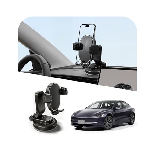 Image of Car Phone Mount, Dashboard Phone Holder and Windshield Mount with One Button Release, Mechanical Clamp, Extendable Arm, 360 Degree Rotation, Washable Gel Suction Cup, Fits Most Smartphones