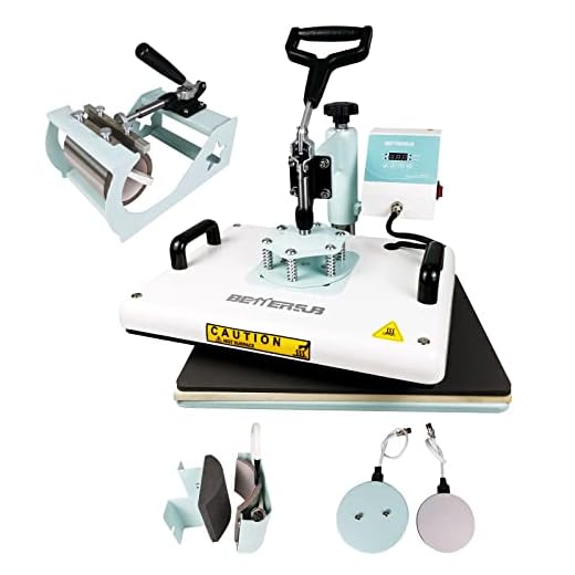 BetterSub Combo 5 in 1 12‘’ x15‘’ Heat Press Machine for T-Shirt 20/30oz Tumbler Heat Press Hat Plate Cap Printing Heat Transfer Digital Industrial-Quality Sublimation Machine 360 Degree Swivel Teal