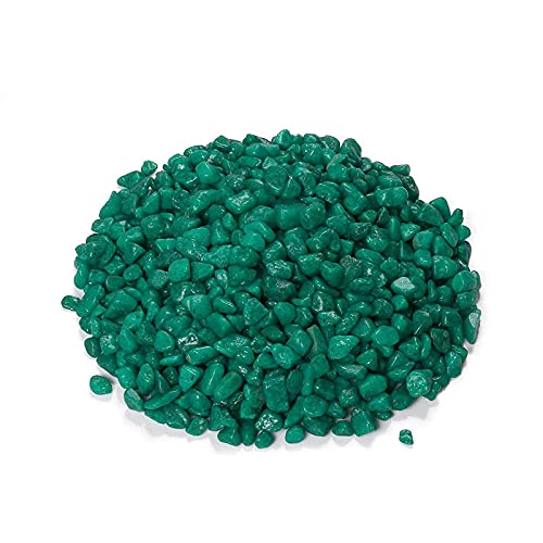 BUM BUM BHOLE Polished Green Stone Glossy and Decorative Garden and Glass Pebbles 18kg