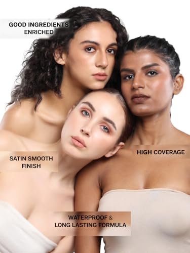 Image of FLiCKA The Base Story Cream Foundation for Face Makeup 8.5gm | Medium to High Coverage | Waterproof & Long Lasting | Smooth & Matte Finish with SPF | All Skin Types | 1.5 Natural