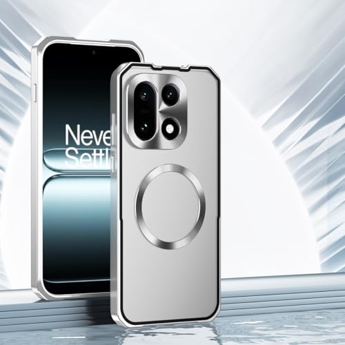 QUIETIP Magnetic Case for OnePlus 15 with Screen Protector,[Compatible with MagSafe] Metal Frame + Translucent Matte Drop Protection Cover,Silver by QUIETIP - Image 8