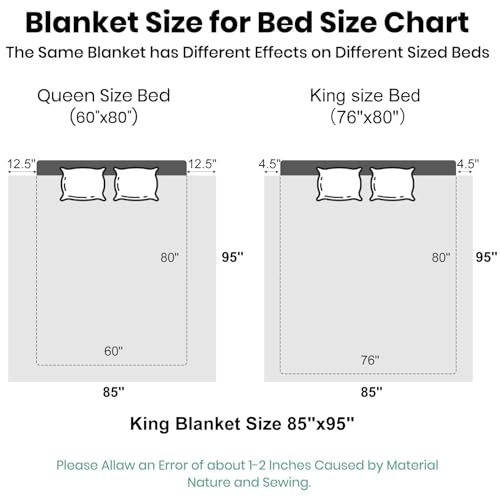 Image of JYK Fleece Plush Blanket - 4.4 LB, 1 Ply Lightweight Korean Style Mink Blanket, King 85 inch x 95 inch - Super Soft, Warm & Cozy, Microfiber Bed Blanket for All Seasons, Burgundy