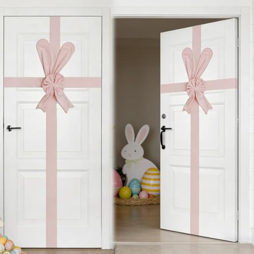 Decoración de puerta con tela suave estilo orejas de conejo 5