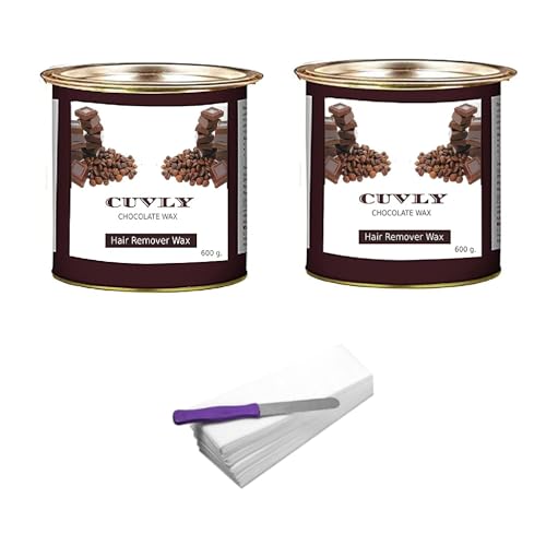 Image of Wax Kit Waxing Kit Chocolate Wax(550 gm) Chocolate Wax(550 gm) Wax Strips 70 pc, Wax Spatula (Knife), Wax for Women (Pack of 4) (cholate wax pack of 2)