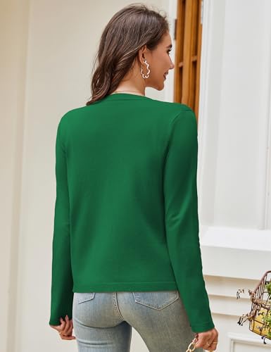 Image of OmicGot Women's Long Sleeve Shrugs Open Front Cropped Cardigan Sweater Bolero Shrugs S-XL