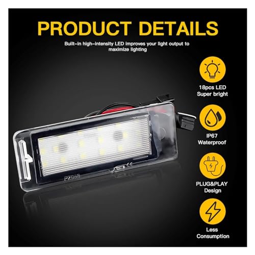 Luz LED de matrícula para Buick para solucionar parpadeos y fallos 3