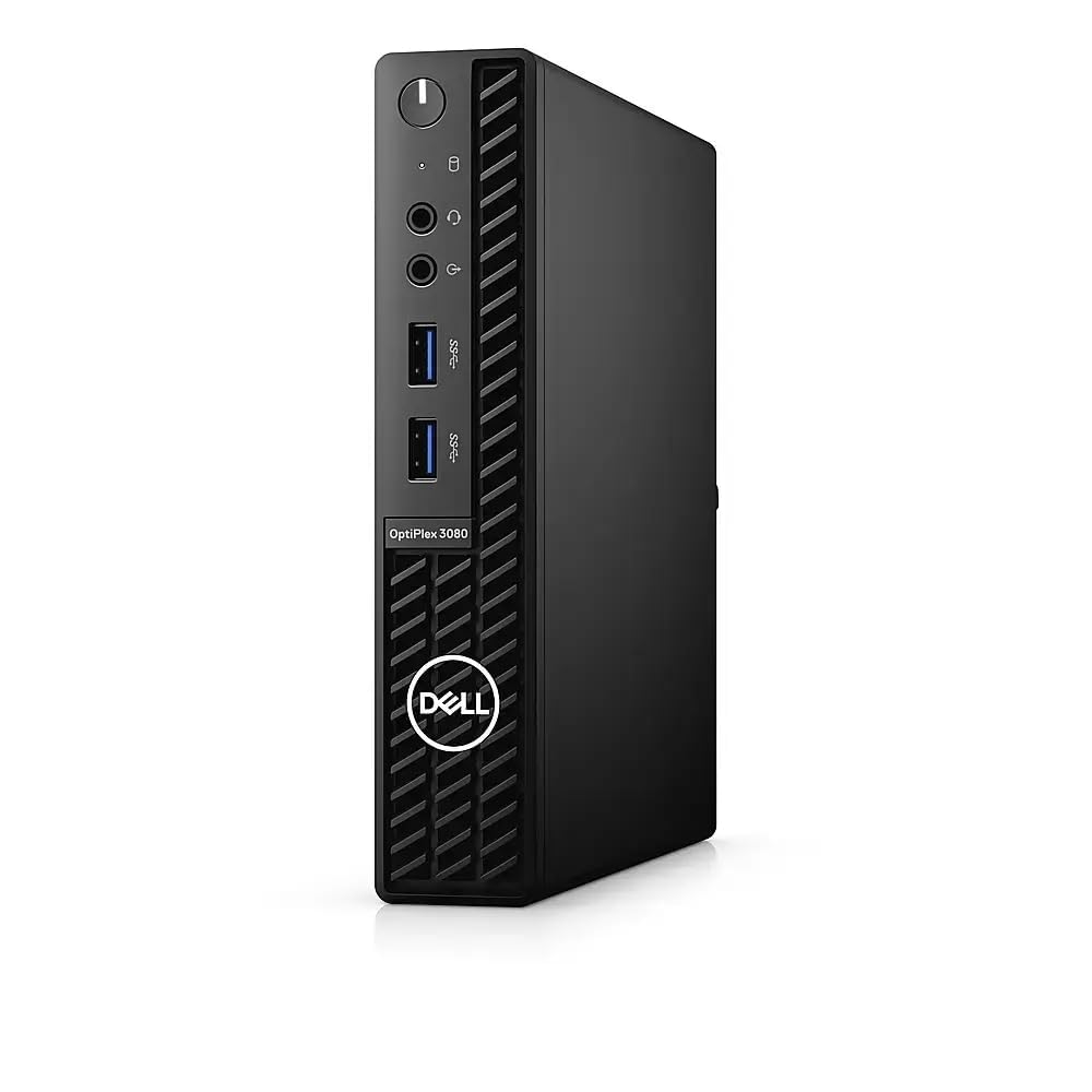 Dell OptiPlex 3080 Mini Ordinateur de Bureau, Intel Core i3-10100, 8 Go de RAM, 256 Go SSD, Clavier américain QWERTY, WiFi, Bluetooth, Windows 11 Pro (reconditionné)