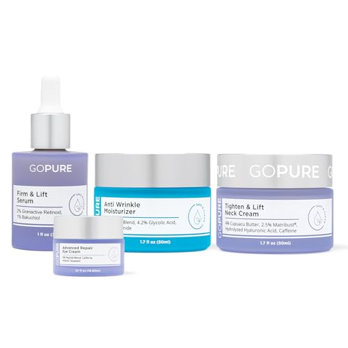 goPure - Ultimate Firming Set - Neck, Eye, Anti Wrinkle Creams and Firm & Lift Serum