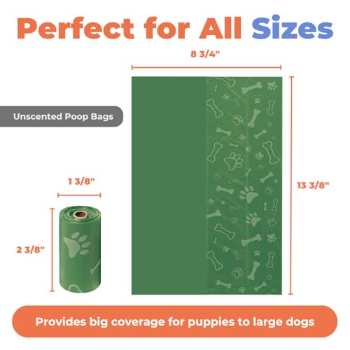 Image of Best Pet Supplies Dog Poop Bags, Rip-Resistant and Doggie Waste Bag Refills with d2w Controlled-Life Plastic Technology - Pack of 150, Green (Unscented)