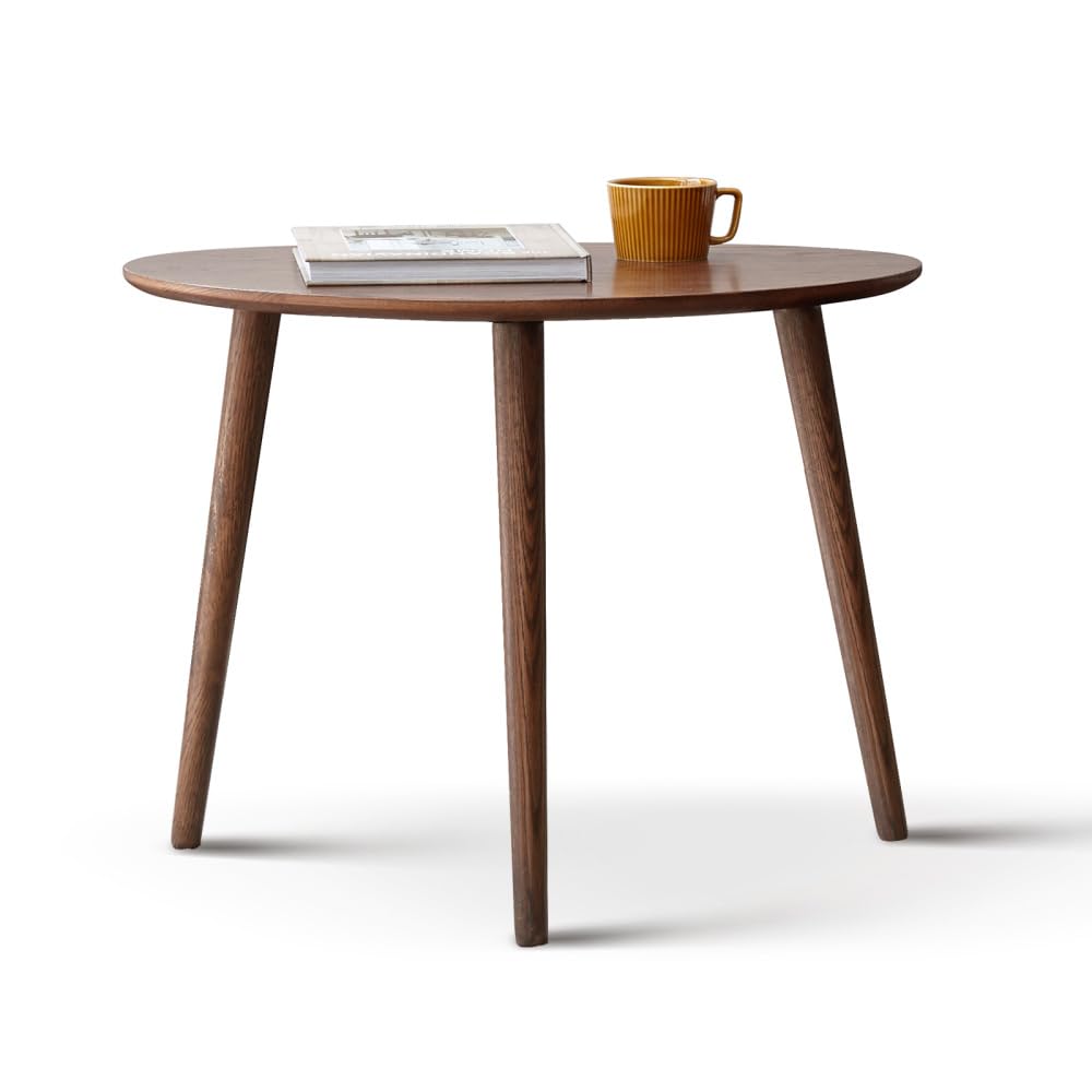Single Pebble-Shaped Oak Wood Coffee Table, 58x40x85cm, Natural, Solid Top, Easy Assembly, Home Office Desk