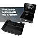 Westcott Geldkassette abschließbar (20 cm) Schwarz | Abschließbare Box aus Stahlblech mit 2 Schlüsseln | Herausnehmbare Einlage für Münzen mit 3 Fächern | E-51001 BLACK