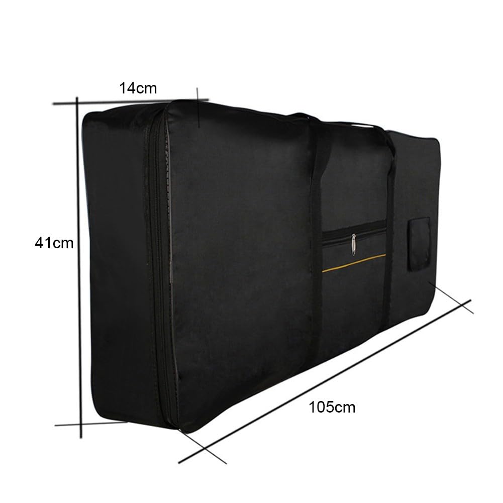 Lecreatekit Borsa per organi elettronici, custodia per tastiera a 61 tasti con doppie tasche, copertura in tessuto Oxford impermeabile per musica da viaggio