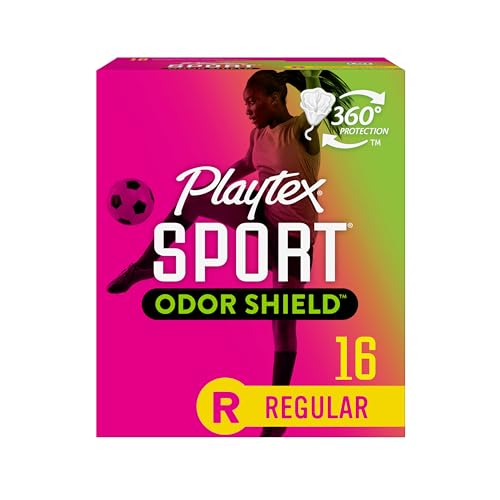 Image of Playtex Sport Odor Shield Tampons Regular Absorbency, Unscented - 16ct | Regular Tampons for Women, Feminine Care, Playtex Tampon with 360 Leak Defense and Odor Control