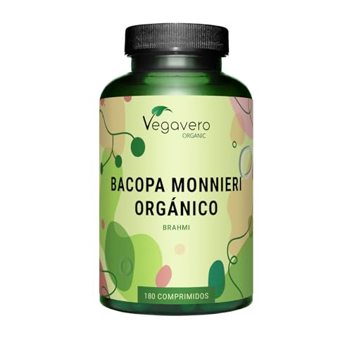 Bacopa Monnieri BIO | 180 Comprimidos | Nootropicos Memoria y Concentracion | BRAHMI Orgánico | 1500 mg | Vegano | Vegavero