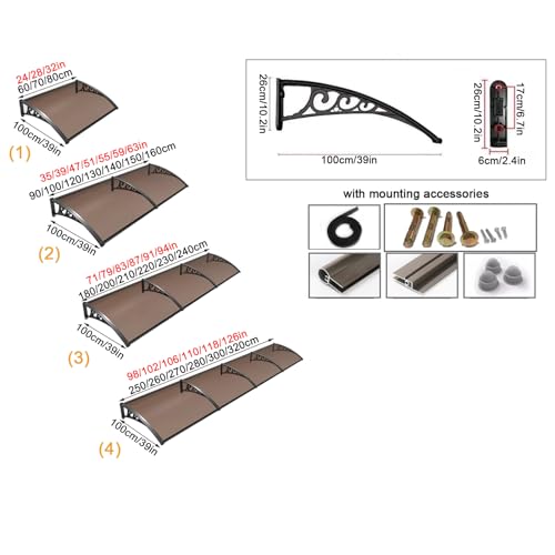 Toldo para puerta delantera exterior y protección UV de techos 7