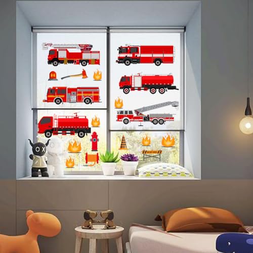 Vinilos decorativos de camiones de bomberos, 2 hojas miniatura 5