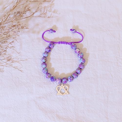Image of LZ EMOTION Natural Stone Adoption Bracelet Adoption Jewelry with Adoption Symbol Adoption Day Gifts for Adoptive Parents Gotcha Day Gift, Thank You Gifts