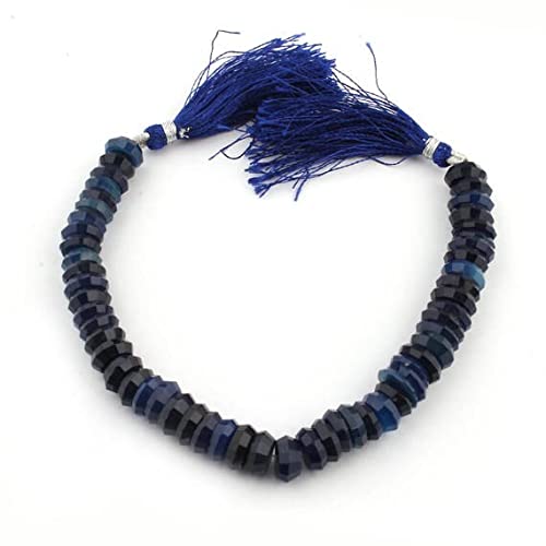 Saphir bleu calcédoine briolettes facettées 10mm-11mm fil de 8 pouces SB3677