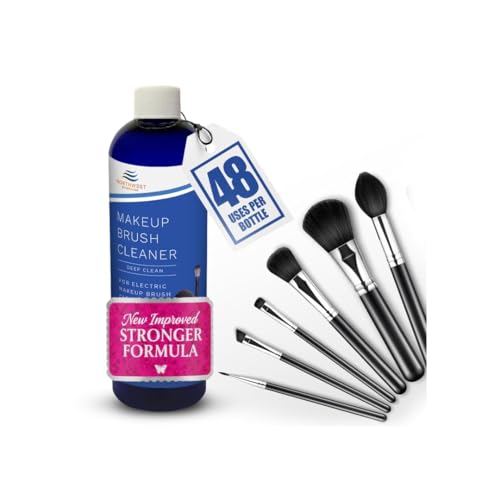 NORTHWEST ENTERPRISES Makeup Brush Cleaner Solution, Pro Grade, 8 oz