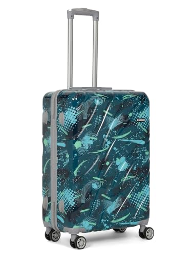 Image of Teakwood World Small 65 cm Check in Size Trolley Bag Polycarbonate 360 Degree 8 Wheels Luggage Bag with TSA Lock, Adjustable Handle Trolley Bags for Travel, Suitcase for Travel | Spark Green