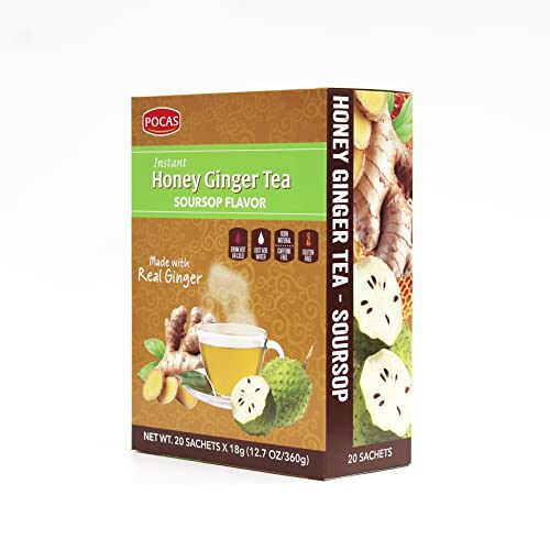 Pocas Honey Ginger Tea, Soursop, 18 Gram, 20 Count (Pack of 2)