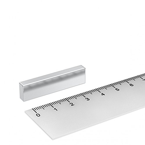 50 x Neodym Quadermagnet 40 x 10 x 5 mm, Grade N45, Nickel, für Industrie, Hobby oder Garten