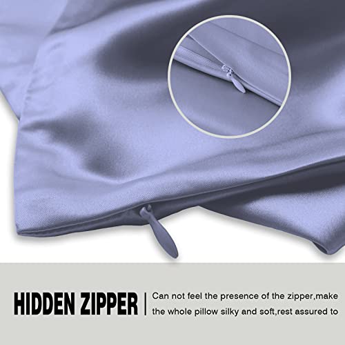 Silk Pillowcase for Hair and Skin,Soft,Breathable and Sliky 100% Queen Silk Pillow Case Set of 2,Both Sides Natural Mulberry Silk Pillowcases with Hidden Zipper(Queen Size 20"X 30",2pcs)
