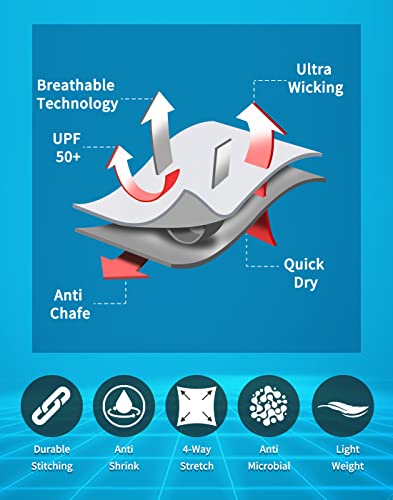 LUCOWEE Mens Swim Trunks with Compression Liner Anti Chafe Quick Dry UPF 50+ Swimming Shorts 5" 7" Inseam Bathing Suit4