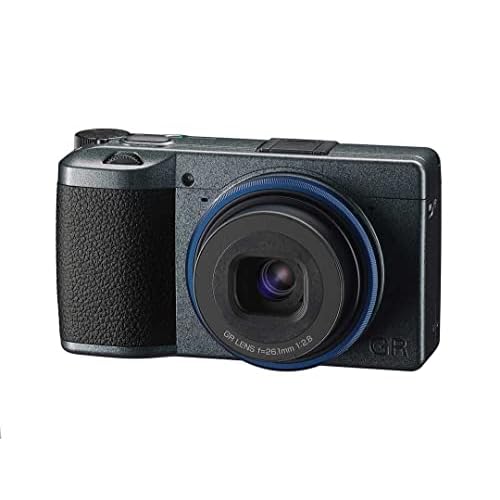 Ricoh GR IIIx Urban Edition, Metallic Gray Body with Navy Blue Ring, Digital Compact Camera with 24MP APS-C Size CMOS Sensor, 40mmF2.8 GR lens (in the 35mm format)