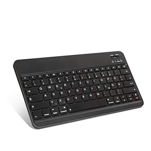 ZtotopCase Bluetooth Tastatur,QWERTZ Deutsche Tastatur Kabellos,Tablet Tastatur, Ergonomische Tastatur für Samsung Galaxy Tab A7/S7 Tablets, PC, Android, Smartphone,Schwarz