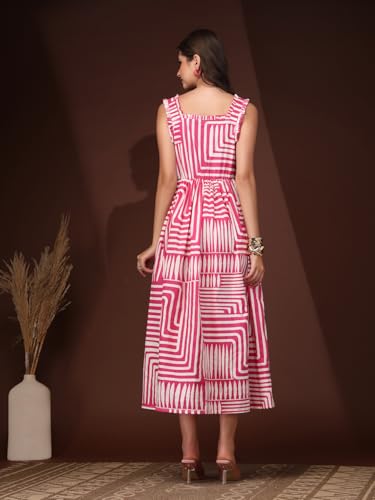 Image of Dress for Women | New Rayon Floral Printed Flared Maxi Dress for Women & Girl's