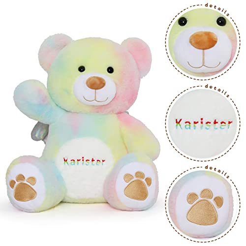 Karister Teddy Bear Stuffed Animal,Rainbow Teddy Bear For Girlfriend,Small Teddy Bear Plush Toy,Cute Teddy Bear Gift For Girl Baby Kid On Valentine’s Day,Birthday,Baby Shower,Thanksgiving,Mother's Day #TOP3