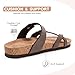 FITORY Women's Slide Sandals with Soft Cork Footbed, Comfort Arch Support Flat Sandals for Summer Brown Size 8