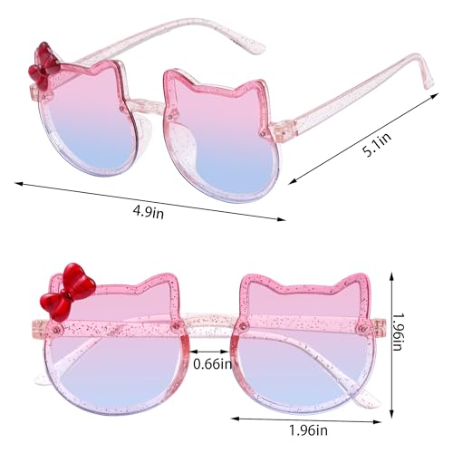 3 Pairs Kids Sunglasses Lovely Cute Girls Toddlers Glasse for Party Birthday Outdoor Beach Eyewear4