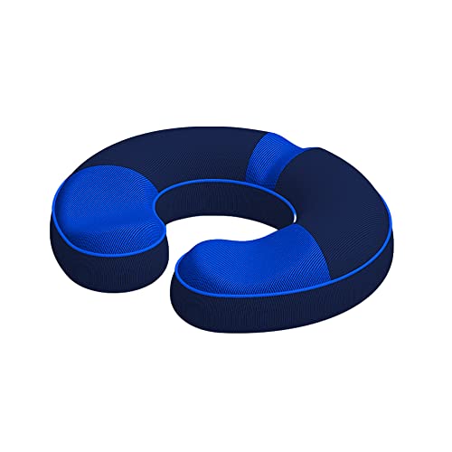 Surwin Cojín Antiescaras Cojín Silla Oficina, Cojín Lumbar para Adultos Alivio Dolor de Coxis Cojines, Cojin Antiescaras para Silla de Ruedas para Embarazo Postparto (1 Pieza,Redondo-Azul)