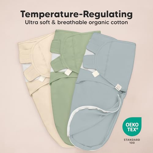 Image of Baby Swaddle Sleep Sacks with Zipper - 3-Pack Swaddles for Newborns 0-3 Months, Infant, Baby Girls, Boys, Soft & Durable Newborn Sleep Sack, Easy Diaper Change Swaddling Blanket (Slate, OS)