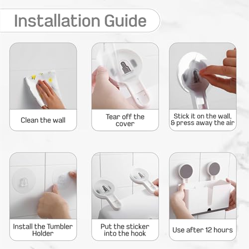 Image of JD FRESH Twin Toothbrush Holders for Bathroom /Wall Mounted Holder /Organizer for Electric Toothbrushes /Toothpaste & Makeup Brush (White)