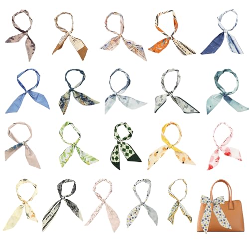 20 Pcs Bag Scarf, Purse Scarf For Handbags, Silk Neck Scarves For Purse Bags, Handbag Handle Ribbon, Stylish & Versatile Accessory