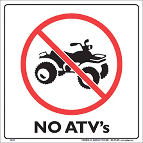Voss Signs White Plastic Sign 12" No Atv'S
