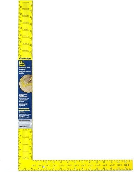 6 Pack Swanson TS154 16" x 24" Professional Steel Rafter Square Yellow