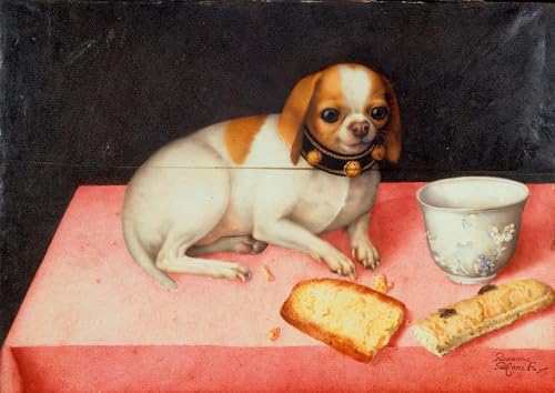 Lienzo decorativo de cachorro de Giovanna Garzoni de 60x90cm para dar calidez a tu hogar