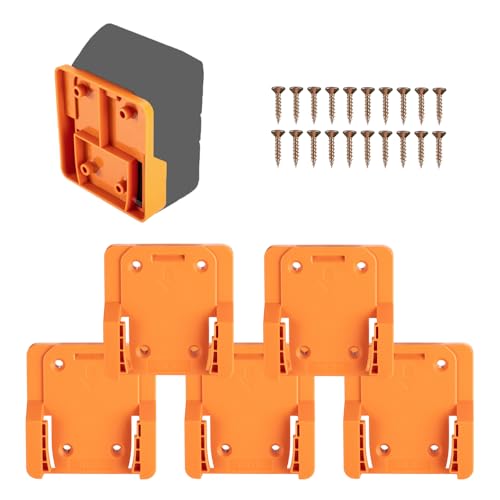 Crtbelfy Battery Holder Compatible for Ridgid 18V Battery Wall Mount Battery Storage for Work Van, Shelf, Toolbox -5 Pack